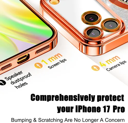 Vista 348 de Misscase Funda magnética con purpurina para iPhone 11 compatible con MagSafe, protección completa, delgada, a prueba de golpes, antiarañazos