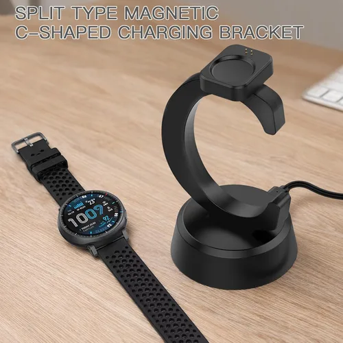 Vista 2 de Hahace Paquete de 2 bases de carga compatibles con Amazfit T-Rex 3 PRO, T-Rex 3, Helio Strap, Balance, Balance 2 Base de carga en forma de C 2 Pack