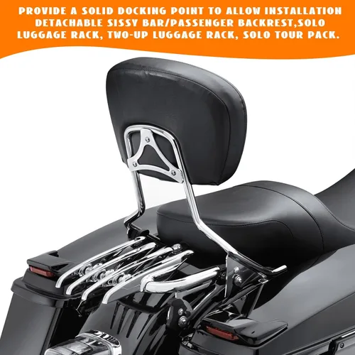Vista 5 de Kit de hardware de acoplamiento cromado de 4 puntos Eumti para Harley Touring 2014-posterior, paquete de viaje de liberación rápida personalizada