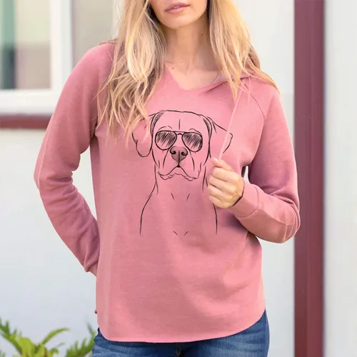 Vista 3 de Inkopious Aviator Rufio The Dogo Argentino - Women's Cali Wave Hooded Sweatshirt