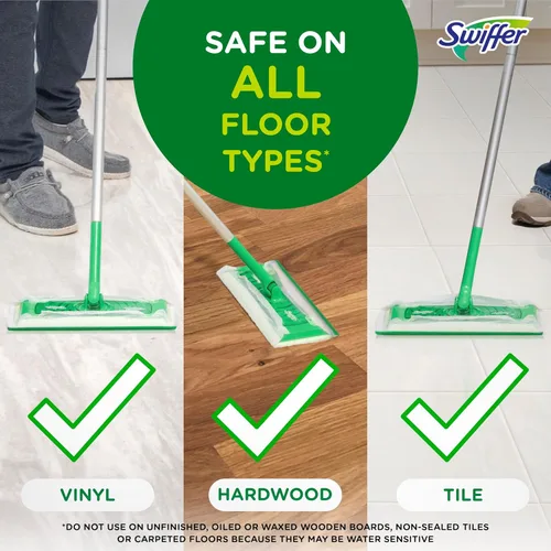 Vista 5 de P&G Swiffer - Repuesto de almohadilla para trapeador húmedo, aroma fresco de ventana abierta, 24 unidades (paquete de 6)