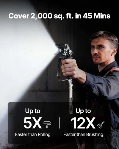 Vista 4 de VEVOR Pulverizador de pintura sin aire, 650 W, 3000 PSI de alta presión sin