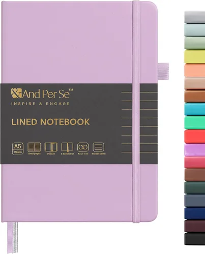 Vista 45 de ⩓ Per Se Cuaderno de Diario con Líneas (3 Paquetes), 160 Páginas Papel Grueso 100GSM, A5 Tapa Dura Cuadernos con Rayas Universitarias para Escribir