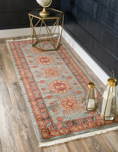 Vista 17 de Unique Loom Sahand Collection - Alfombra de área (2' 2" x 3' 1", rectangular, azul claro/marrón claro)
