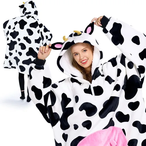 Vista 2 de Giggling Getup Manta Vestible con Capucha para Mujeres y Hombres Manta con Capucha Vestible de Forro Polar Sherpa Sudadera Manta Vestible Sherpa