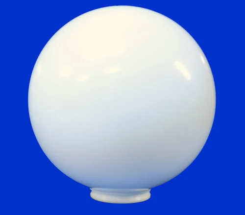 Vista 2 de Accesorio al aire libre de la lámpara del poste de poste del globo de luz de plástico redondo de acrílico blanco de 1