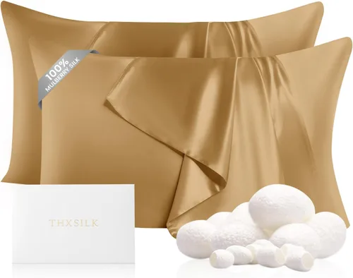 Vista 18 de THXSILK Funda de almohada 100% seda de morera para la salud del cabello y la piel, funda de almohada suave y lisa de 22 momme con cremallera oculta