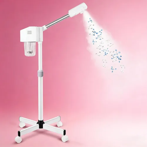 Vista 8 de Vaporizador facial LCD profesional para piel limpia, uso en el cuidado de la piel en el hogar, salón de belleza, spa con niebla caliente, función