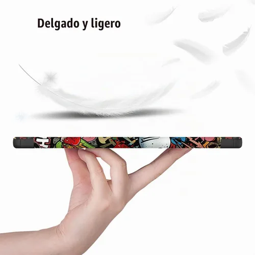 Vista 2 de Funda para Xiaomi Pad 6, Slim Stand Hard Back Shell Funda protectora inteligente para Xiaomi Pad 6 Pro 11 "con función de encendido/apagado Graffiti