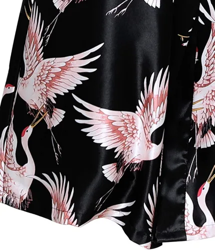 Vista 5 de Miureal Kimono Batas para mujer de satén de seda larga suave y ligera impresión camisón bata para dama de honor, spa, casa