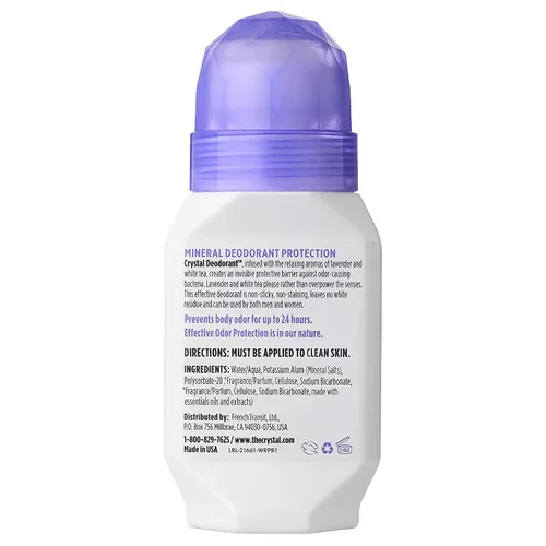 Vista 2 de CRYSTAL - Desodorante mineral Roll-On, lavanda y té blanco, 2.25 onzas (paquete de 5) SG_B002F8I8VS_US