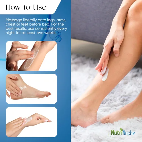 Vista 3 de NutriNoche Loción de magnesio - Crema de magnesio para dormir y rejuvenecer el descanso - Fórmula tópica de nano magnesio - Calma y enfría