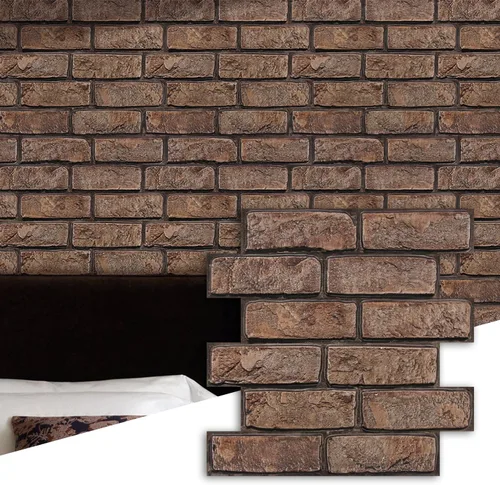 Vista 21 de Commomy Azulejos de pared 3D de madera sintética para despegar y pegar, 10 Madera-AB