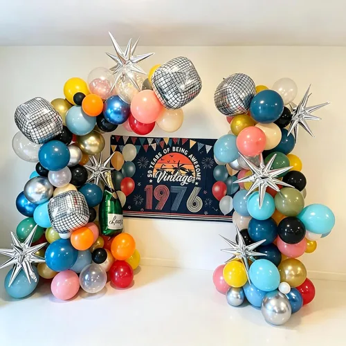 Vista 7 de Kit de Soporte para Arco de Globos, Arco de Globos de 8.2 pies y 5 pies con Doble Curva, Soporte para Globos para Piso Adecuado para Cumpleaños