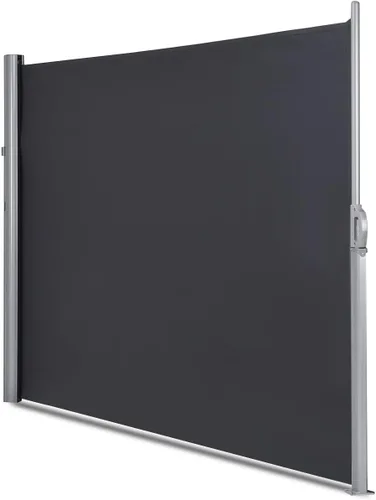 Vista 2 de Tangkula Toldo retráctil plegable para patio al aire libre, impermeable, divisor de privacidad (118.5 x 63 pulgadas, gris)