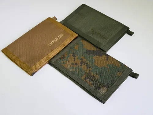 Vista 4 de Chameleon Cartera plegable de velcro para hombre, billetera táctica delgada con bolsillo frontal de viaje, Morpat