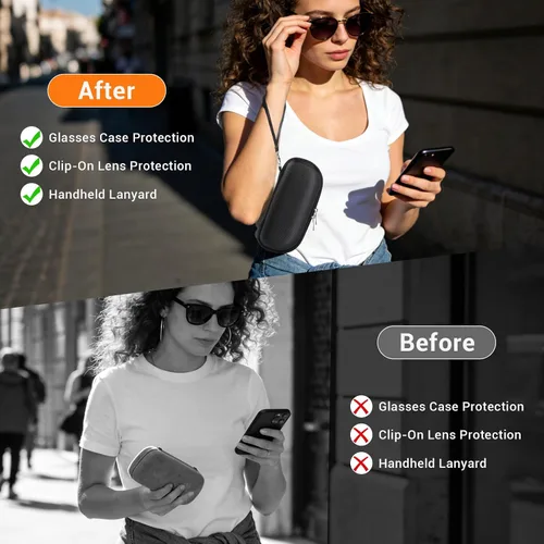 Vista 6 de CoBak Funda de transporte para gafas inteligentes Ray-Ban Meta y Oakley, se adapta a WayfarerSkylerHeadliner, almacenamiento protector portátil