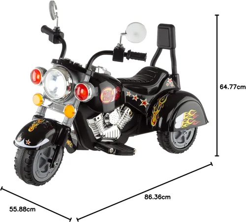 Vista 12 de Motocicleta Chopper de 3 ruedas para niños, triciclo, funciona a pilas, juguete de paseo de Lil 'Rider, juguete de paseo para niños y niñas