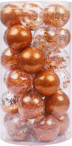 Vista 9 de YYCRAFT Adornos de bola de Navidad de plástico transparente inastillables, bolas iridescentes de 6CM, adornos para decoración de fiesta de Navidad