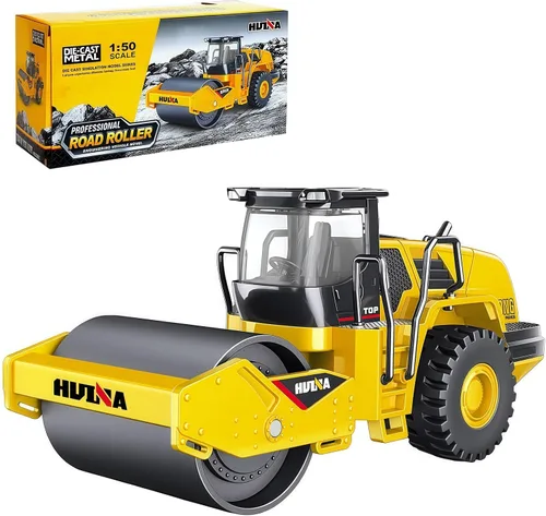 Vista 14 de Retroexcavadora, excavadora, camión, juguetes para niños, 1/50, construcción de vehículos de ingeniería de metal, tractor, colección de modelos