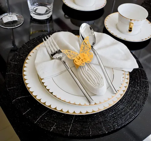 Vista 4 de 100 servilleteros, servilleteros de papel de mariposa 3D para lugares, recepciones de boda, cenas o fiestas de vacaciones, reuniones familiares