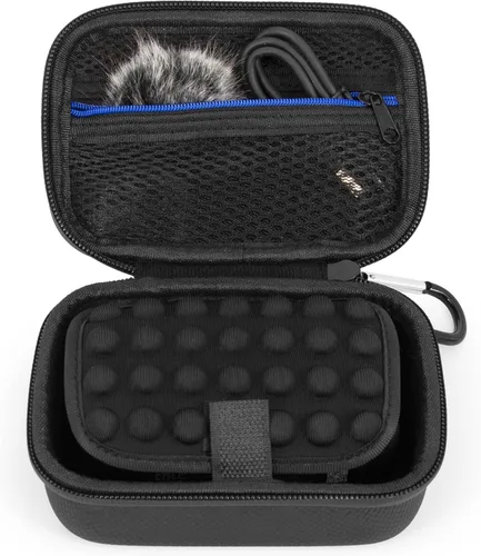 Vista 6 de CASEMATIX Funda de viaje compatible con el kit de micrófono inalámbrico DJI Mic 2 o original, protección de micrófono de solapa compacta para llevar