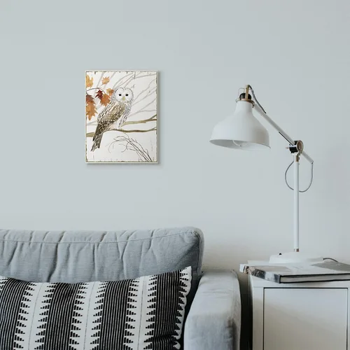 Vista 2 de Stupell Industries Owl in Autumn Forest - Placa de pared con diseño de acuarela, 10 x 15 pulgadas, multicolor
