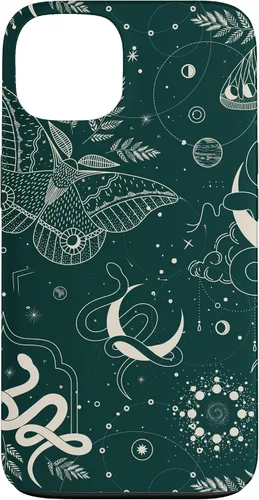 Vista 7 de Dark Green Mystical Witchcore Celestial Night Moth & Snake Case para iPhone 16