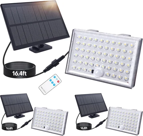 Vista 11 de Luz con sensor de movimiento para exteriores, con 3 modos, luces solares impermeables para exteriores desde el atardecer hasta el amanecer
