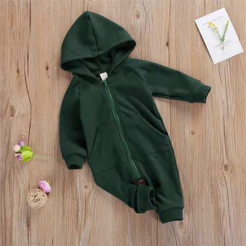 Vista 16 de FYBITBO Mameluco con capucha y cremallera para bebés, niños y niñas, mameluco de manga larga para otoño e invierno, ropa cálida