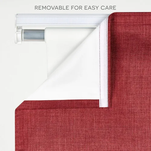 Vista 4 de Exclusive Home - Persiana Acadia 100% blackout de poliéster estilo romana, 23"x64", roja Rojo