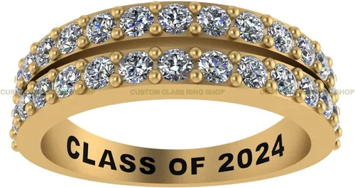 Vista 7 de Anillo personalizado de plata de ley para escuela secundaria y universidad, oro de 10 quilates, oro de 14 quilates, con certificación GRA