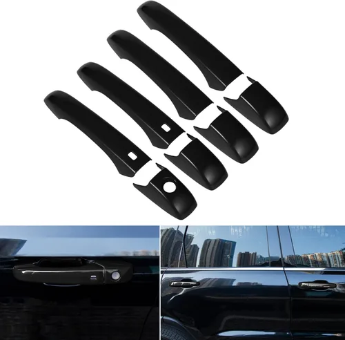 Vista 6 de Cubierta de lámpara de luz trasera, cubiertas de espejo y cubiertas de manija de puerta, bisel brillante, accesorios exteriores para Jeep Grand