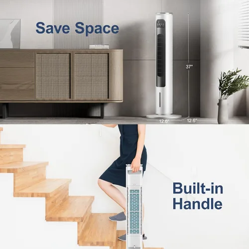 Vista 8 de Unidad de aire acondicionado portátil sin ventanas con control remoto, enfriador de aire evaporativo sin ventilación de 37 pulgadas, enfriador