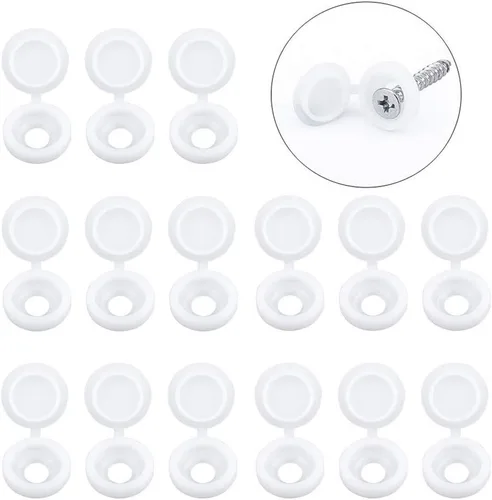 Vista 22 de INCREWAY 100 tapas de plástico para tornillos y arandelas plegables M3, cubiertas decorativas (negro)
