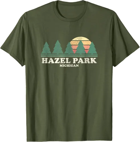 Vista 35 de Hazel Park MI - Camiseta vintage con diseño retro de los años 70, Azul / Patchwork, S