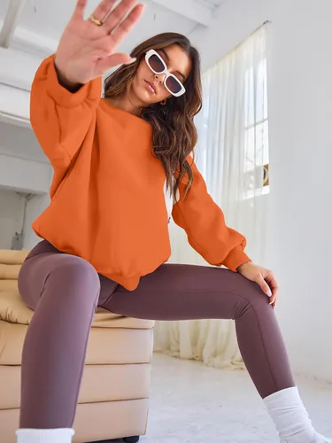 Vista 13 de EFAN Sudaderas de gran tamaño con cuello redondo Y2K para mujer, sudaderas con capucha para otoño, moda 2025, ropa para adolescentes y niñas, lindo