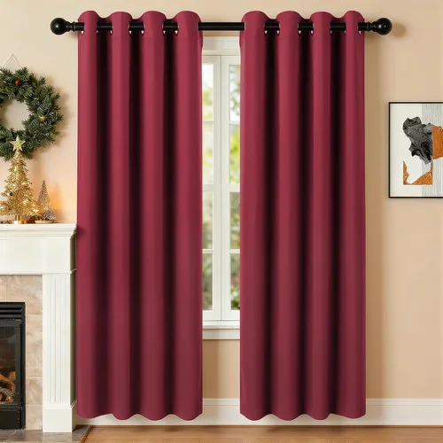 Vista 37 de Cortinas de oscurecimiento de habitación de 45 pulgadas de largo para dormitorio y sala de estar, cortinas térmicas aislantes con ojales