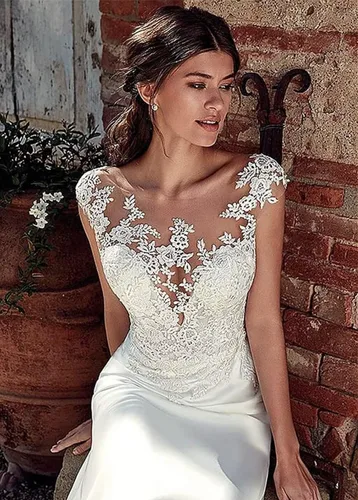 Vista 3 de Yuxin Vestido de novia de lujo con cuentas de cristal de novia 2023 princesa de tren largo vestido de novia de encaje vestido de novia para novia
