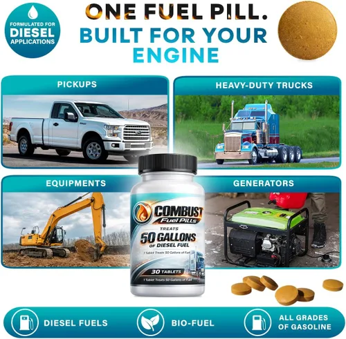 Vista 7 de Boost Performance Products Combust Fuel Pills™ de 50 galones para combustible diésel