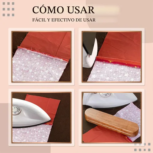 Vista 5 de Savina Aplaqueta para Sastres de Acolchado, Multiusos Profesional Duradera de Madera Dura para Planchar Costuras, Herramienta de Alisado. Ideal