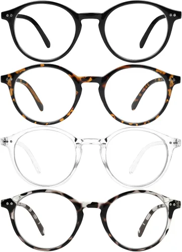 Vista 9 de Yogo Vision Blue Light Blocking Glasses Men Women Computer Anti Eyestrain Glasses Round Frame Blue Light Blocker Eyeglasses