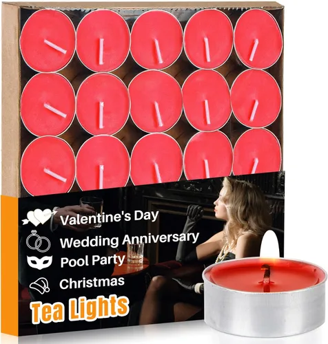 Vista 12 de Tealight Candles - Velas de té sin perfume, mini velas votivas con mecha de algodón para decorar el hogar, piscina, shabat, boda, emergencias, Blanco