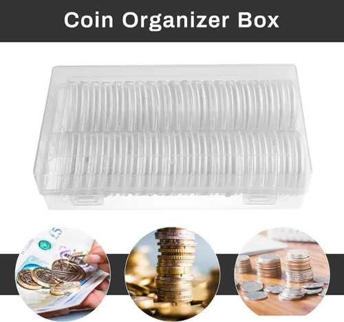 Vista 7 de Ciieeo Caja de monedas Mini contenedores de plástico Monedas de plástico Kickstand Estuche de 2.008 in Caja de almacenamiento de monedas Cápsula