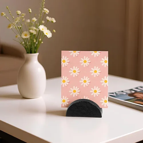 Vista 5 de 12 soportes de madera para números de mesa, soportes semicirculares para tarjetas de lugar de boda, soportes de madera reutilizables para nombres