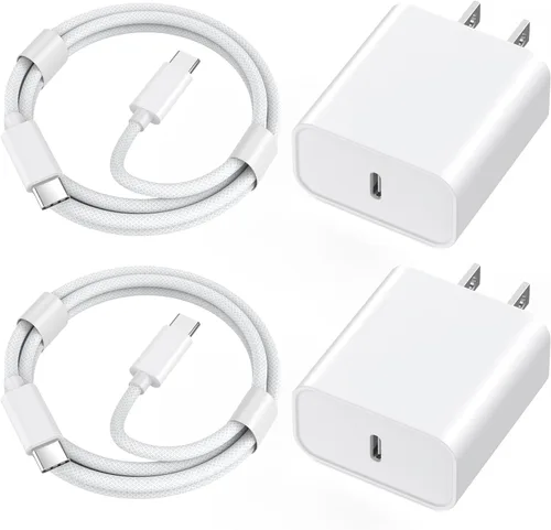 Vista 10 de Cargador para iPhone 17 de carga rápida, cargador rápido USB C y cable tejido USBC a C de 3 pies tipo C para Apple iPhone 17e/17/17 Pro Max/17