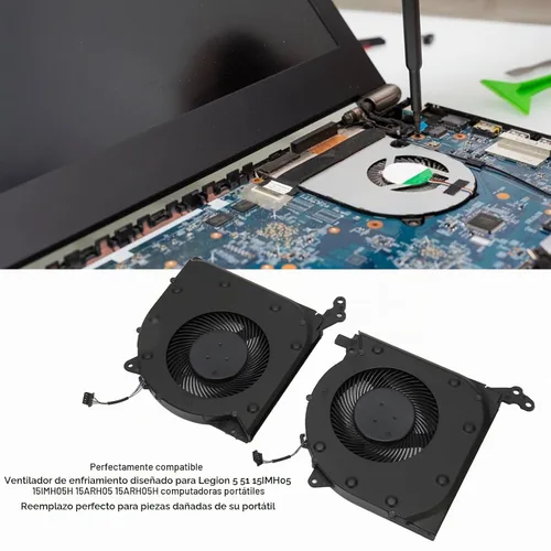 Vista 6 de Legion 5 15IMH05/15ARH05 Ventilador de refrigeración para CPU y GPU, 4 pines CC 5V