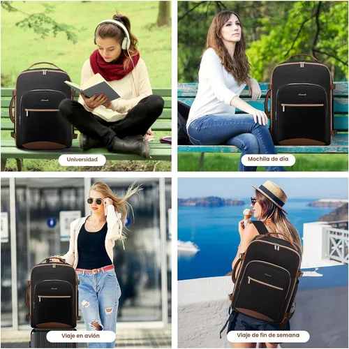 Vista 8 de LOVEVOOK Mochila de viaje para llevar a bordo, Mochilas de viaje