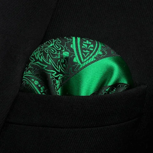 Vista 6 de HISDERN Juego de corbatines de satén tejidos para hombre, diseño formal de esmoquin floral de cachemira para boda, fiesta, baile de graduación
