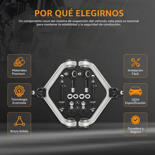 Vista 4 de Kit de brazo de control superior delantero de 5 lengüetas 2WD para Dodge